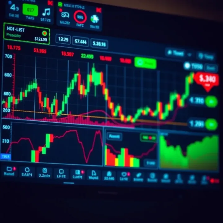 Chart displaying the Quotex trading platform interface with graphs and market indicators