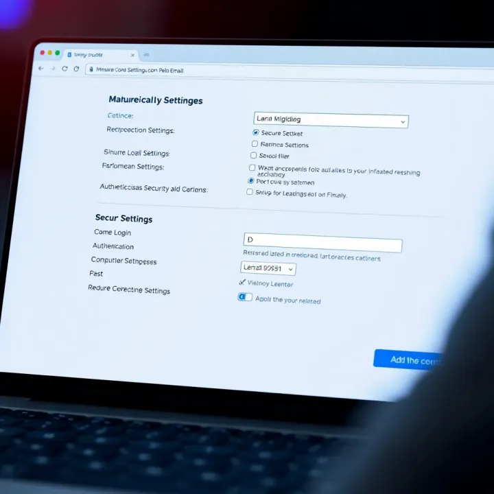 Secure login settings panel showing authentication options and security measures