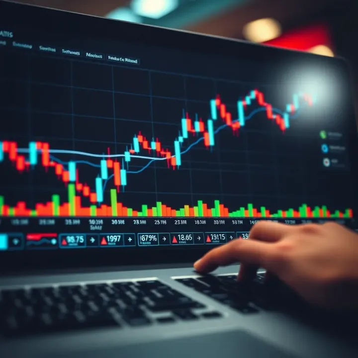 Graph depicting binary options trading trends and market fluctuations
