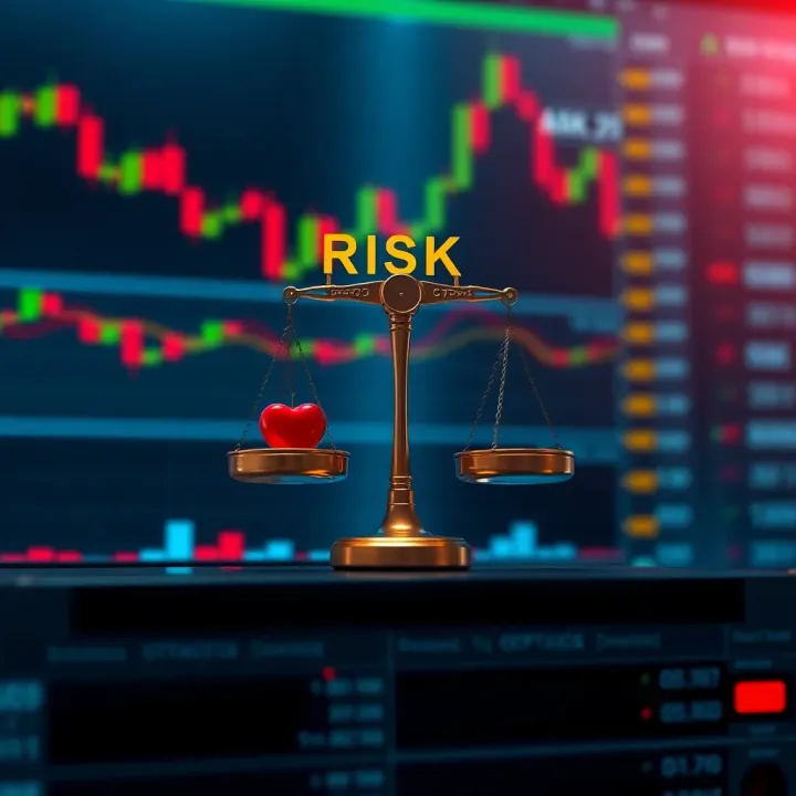 Visual representation of trading strategy concepts with risk and reward balance