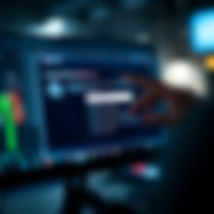 Recovering Access and Protecting Your IQ Option Account User interacting with digital interface showing account recovery options for IQ Option