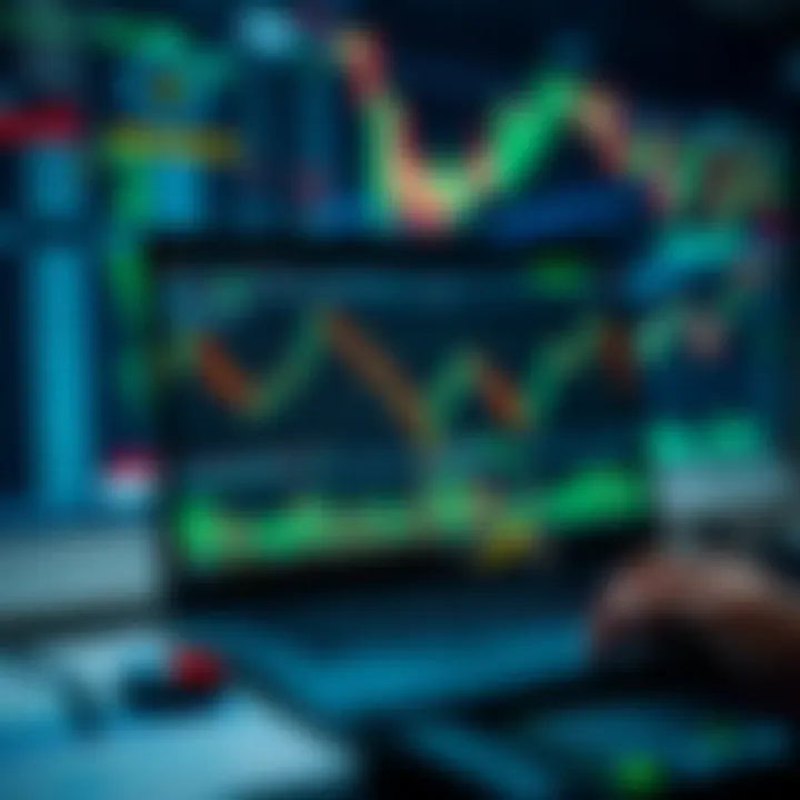Visual representation of currency trading strategies with risk analysis and investment tools