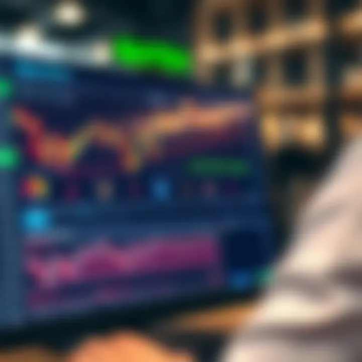 Interface of Quotex investment platform showing various financial charts and trading options