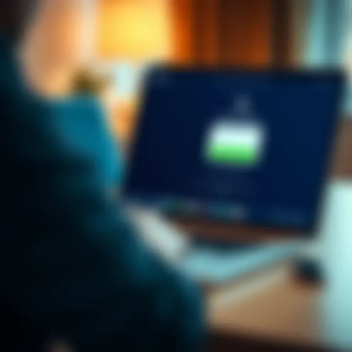 User logging into Pocket Option platform on a laptop showing login screen interface