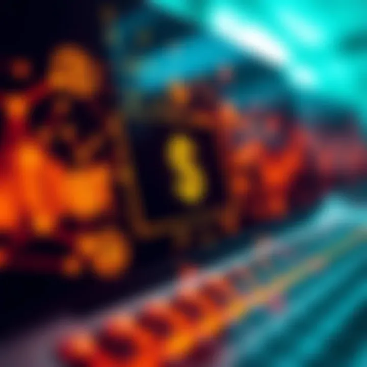 Illustration of affiliate marketing concept with digital connections and dollar signs