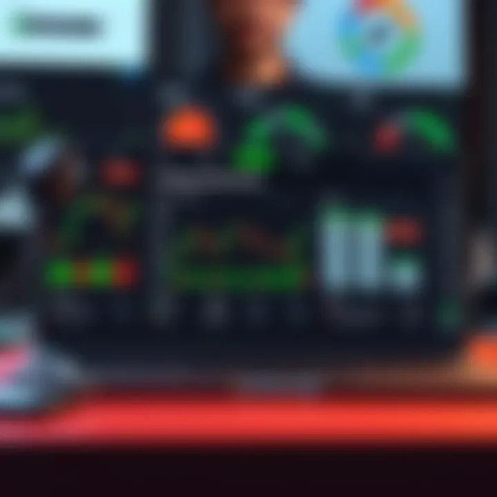 Graphical representation of trading strategies and risk management tools available on Quotex platform