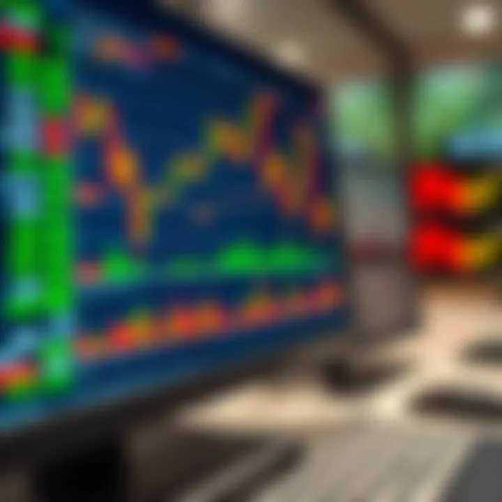 Illustration showing a forex trading platform with currency pairs and graphs on the computer screen