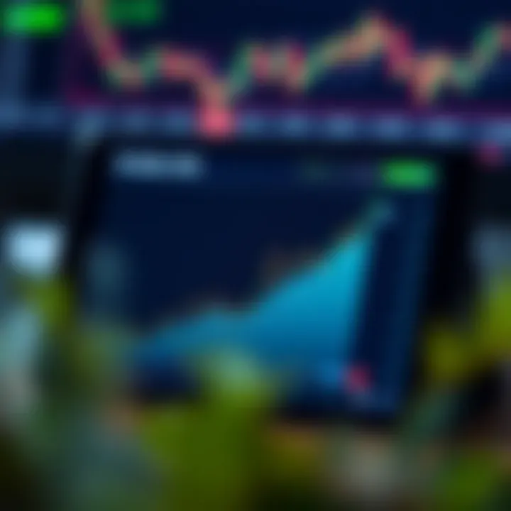 Graph showing investment portfolio growth on a digital device