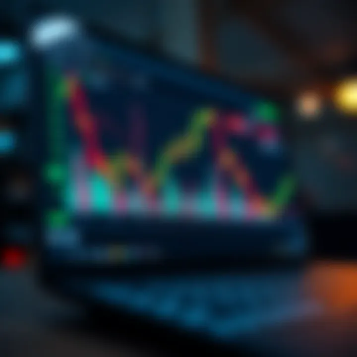 Simulation of Stock Trades Using a Demo Account Platform Graph showing simulated stock market trades on a digital platform interface