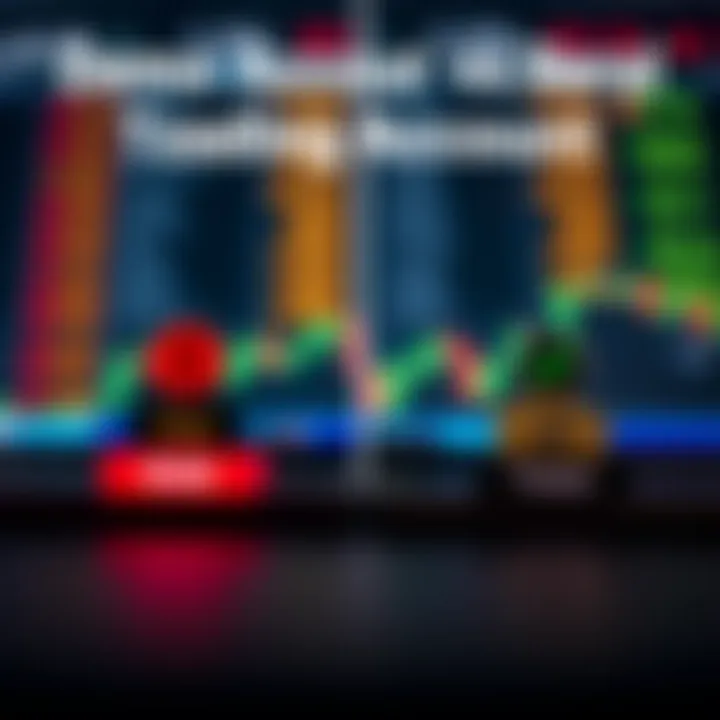 Visual representation contrasting demo account and real trading account with icons symbolizing risk and investment