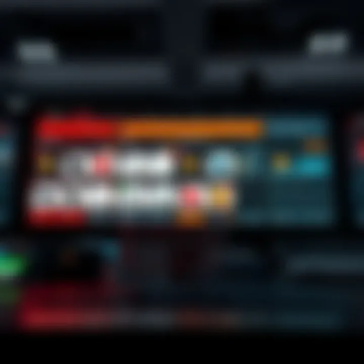 Digital platform interface showing various e-commerce product listings and user interaction options