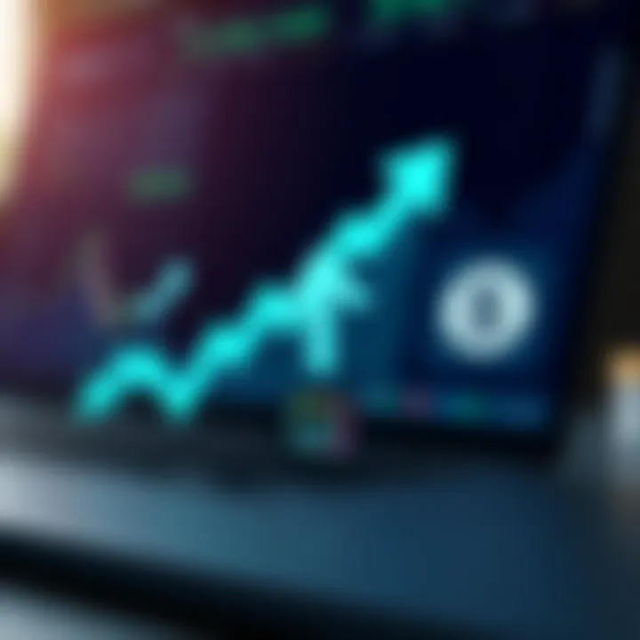 Illustration of financial strategy symbols including charts, arrows, and safe trading tips icons