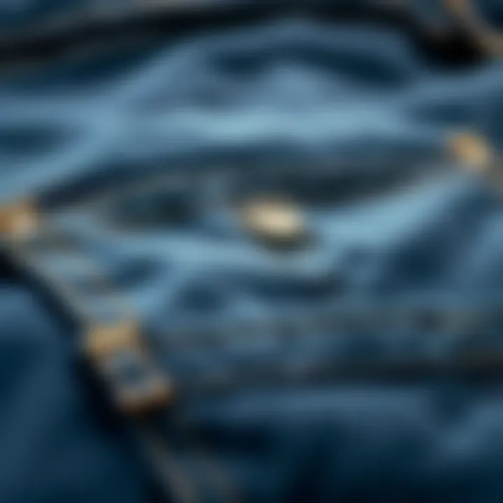 Close-up of detailed stitching on different pocket types