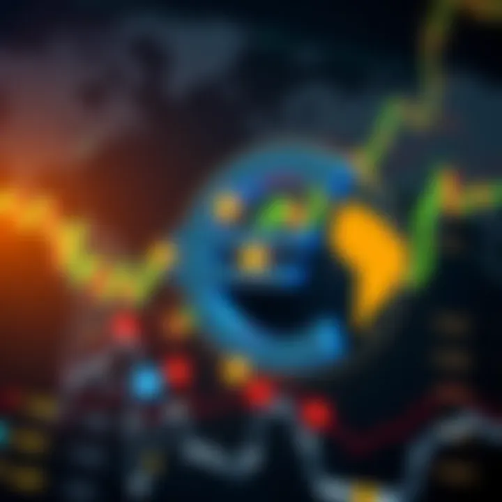 Impact of Euro Movements on Global and Brazilian Economies Illustration of global financial markets with euro currency symbols and Brazilian economy indicators