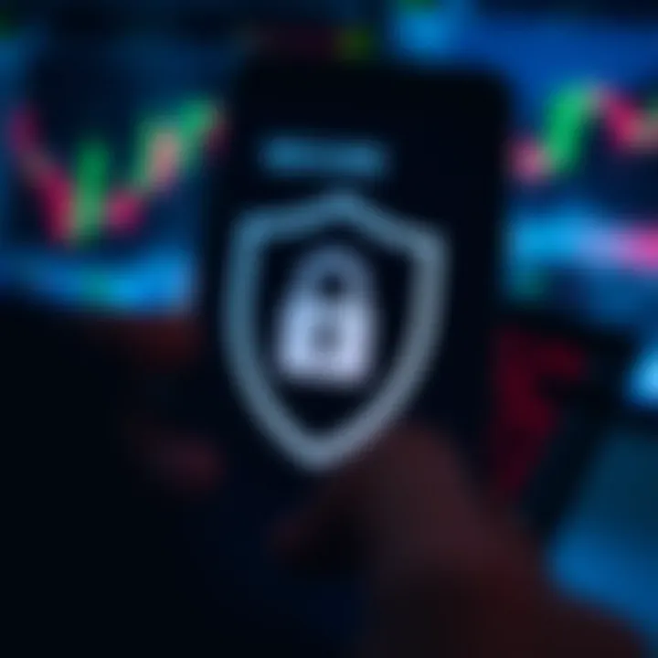 Ensuring Secure Trading on IQ Option Web via Mobile Secure mobile connection icon with shield and lock overlay on smartphone screen