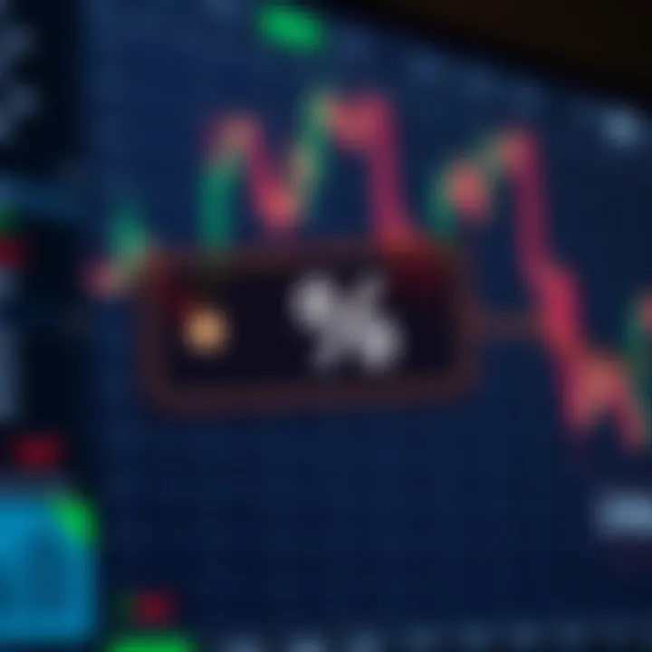 Illustration showing a digital coupon with a percentage symbol over a trading platform interface