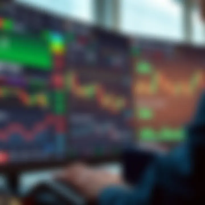 User interface of IQ Option trading platform displaying various financial assets and market charts