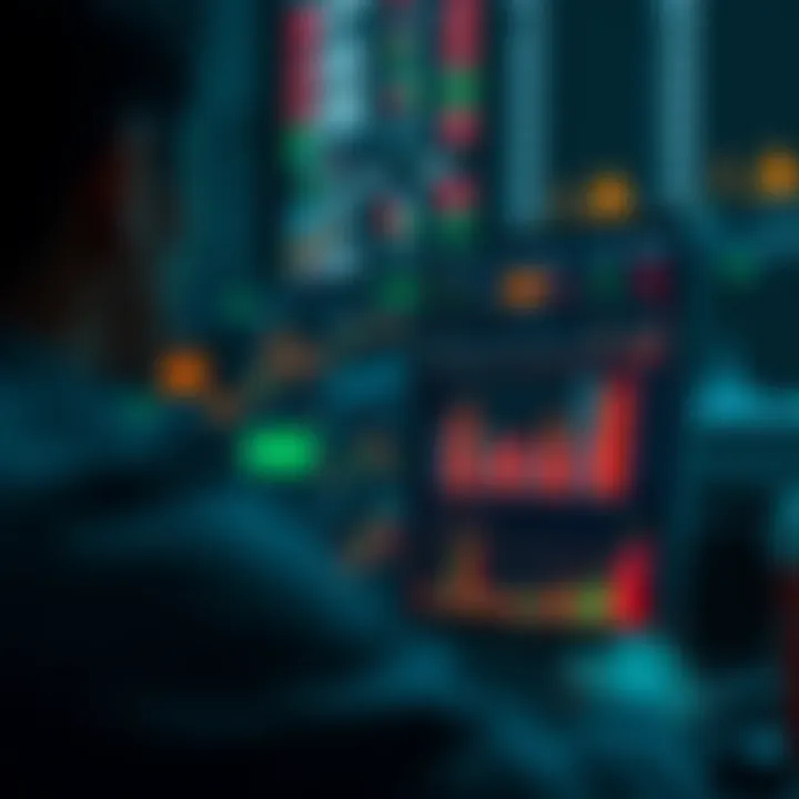 Illustration of keyword research tools displaying various data metrics on a computer screen