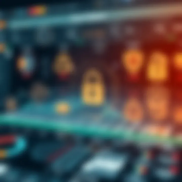 Visual representation of diverse financial assets and digital security icons