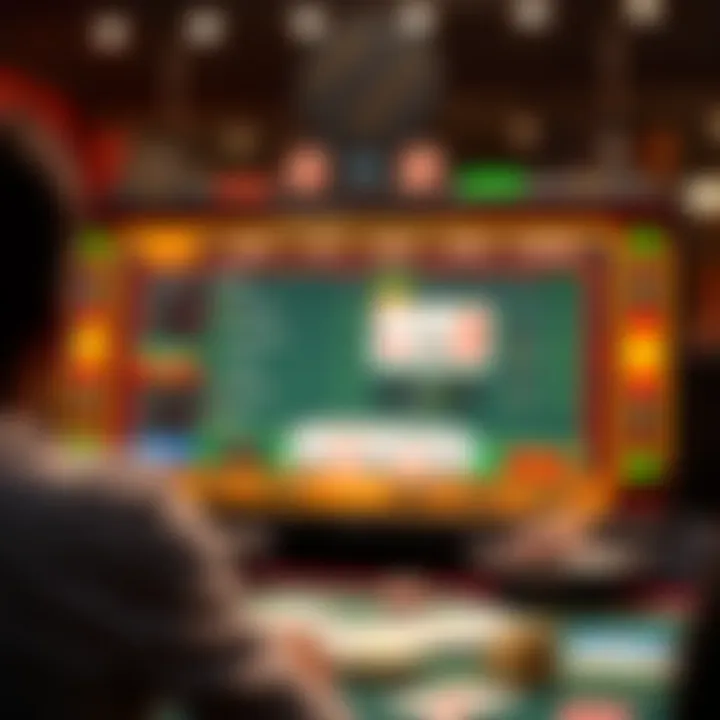 Illustration of a digital poker interface displaying cards and betting options