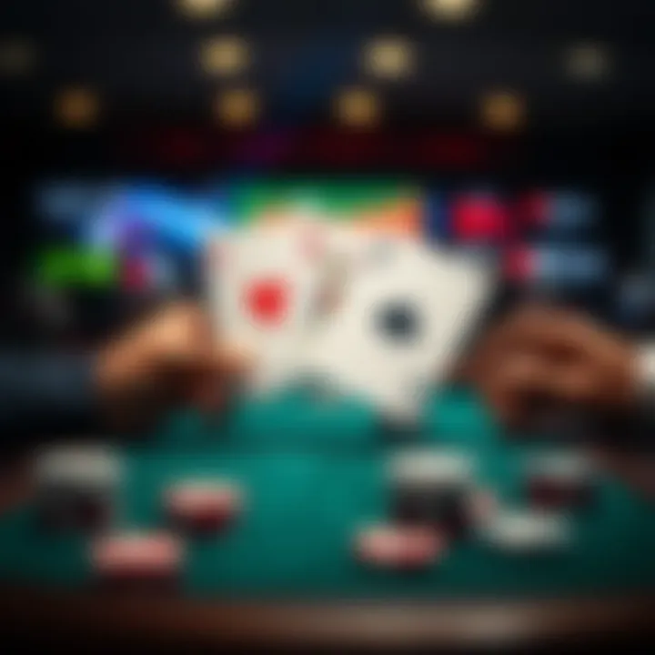 Essential Strategy Elements in Poker Option Gameplay Conceptual graphic showing poker strategy elements like card combinations and betting tactics