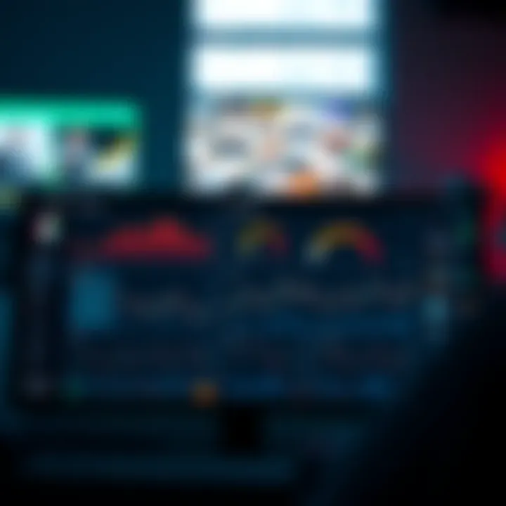 User interface dashboard displaying live video streaming analytics and control options