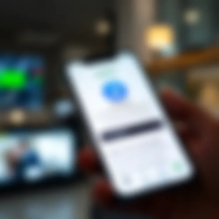 Mobile device displaying Quotex app download page with clear icons and instructions