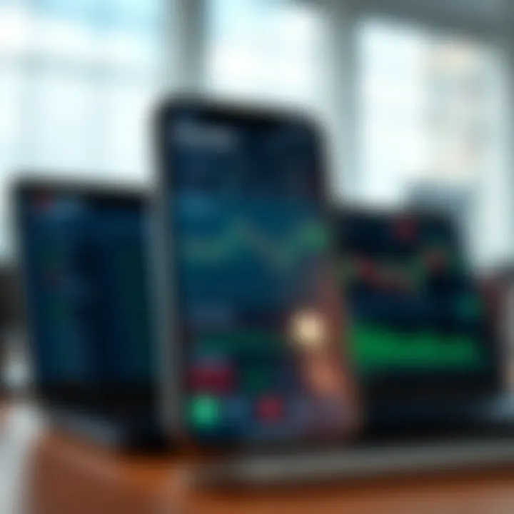 User interface of Quotex application showing various trading options and charts