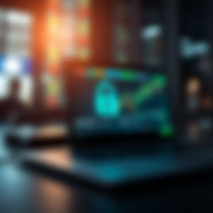 Conceptual representation of online investment risks and security measures for digital trading