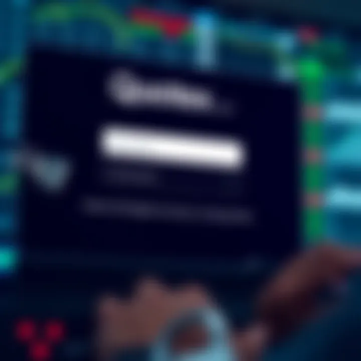 Secure login interface displaying username and password fields