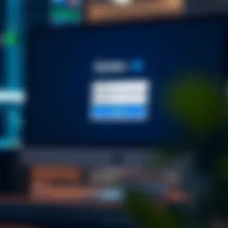 Quotex Login Interface on Computer Computer screen displaying the Quotex login page with fields for username and password