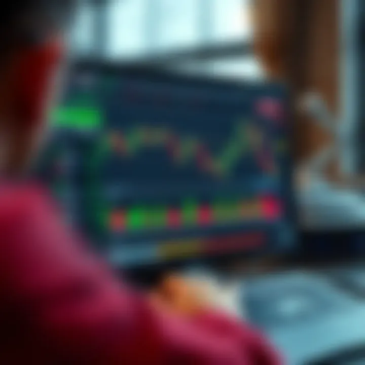 Interface displaying the Quotex trading platform with charts and tools