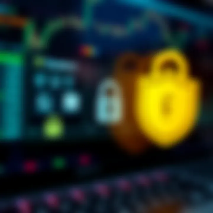 Visual depiction of secure payment methods and encryption symbols associated with Quotex.io