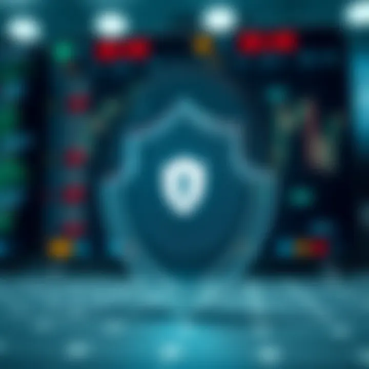 Security shield icon representing data protection and compliance in financial trading