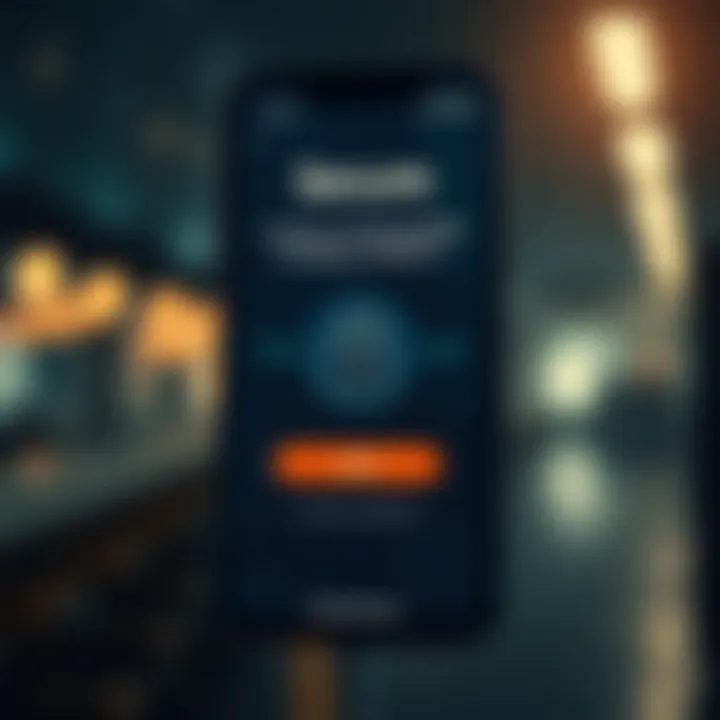 Secure Access to Mobile Financial Trading Platform Secure login screen for a financial trading app emphasizing mobile security features