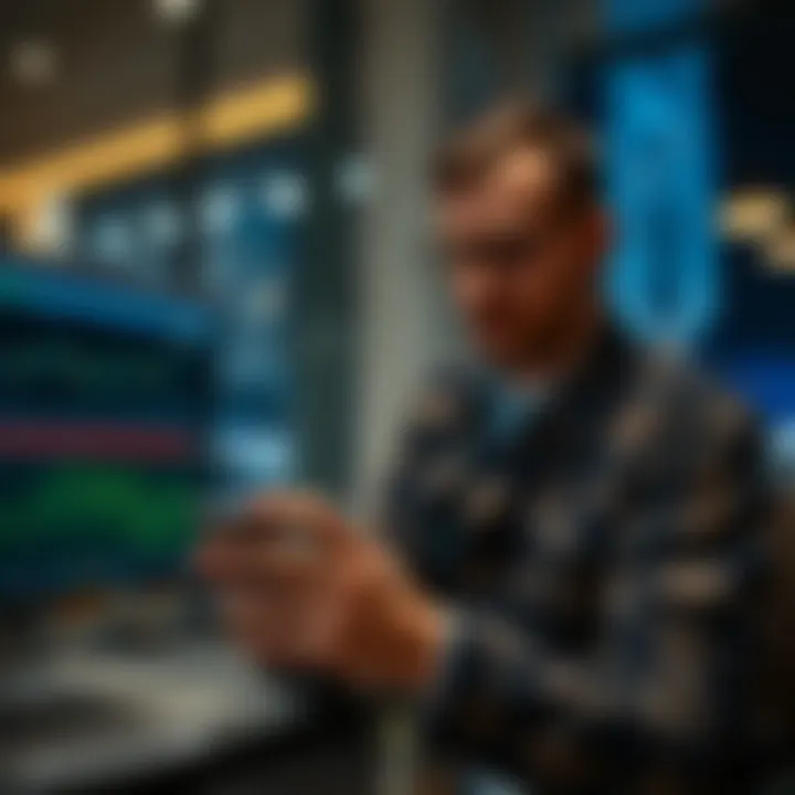 User navigating mobile device to troubleshoot connection issues with Quotex app