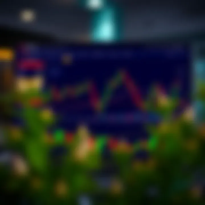 Graph showing the interface of Quotex trading platform with binary options charts and trading tools