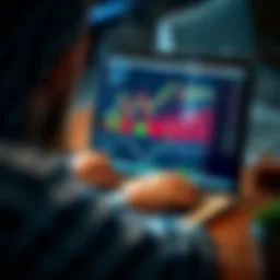 Engaging with a Stock Market Demo Account for Practice User interacting with a stock market demo platform on a laptop screen