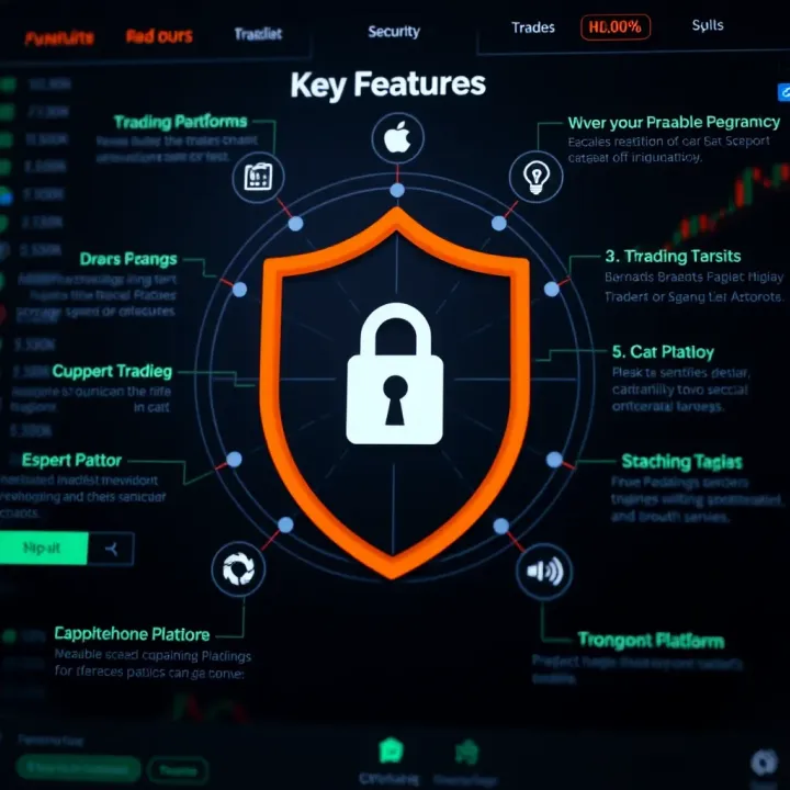 Graphical representation of trading platform features and security measures