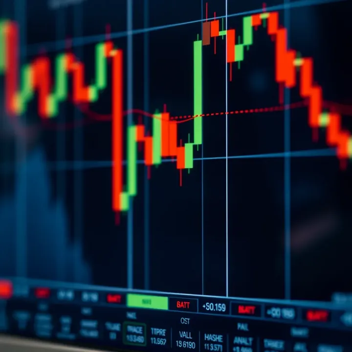 Candlestick chart showing bullish and bearish patterns for binary options trading