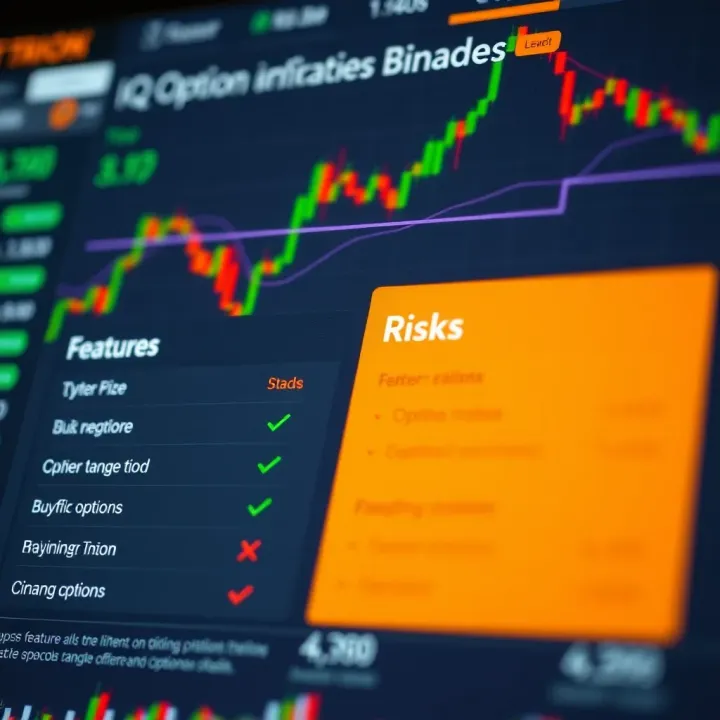 Graph comparing features and risks of IQ Option with traditional binary options trading