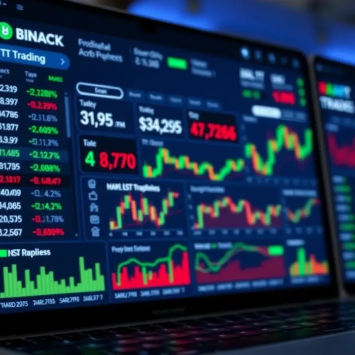 Dashboard overview showing various trading options and market indicators on a financial platform
