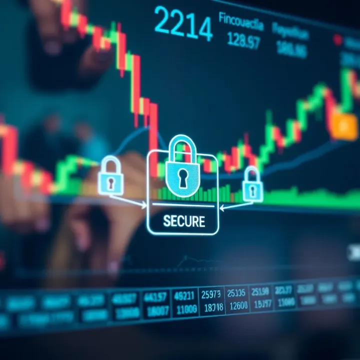 Secure login interface with encryption symbols illustrating platform security measures