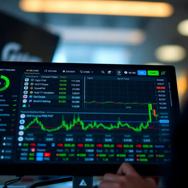 Security features highlighted on a digital trading platform dashboard