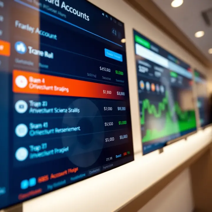Bond Brokerage Account Opening and Investment Management Platform Illustration of a digital platform displaying options for bond brokerage account opening and investment management