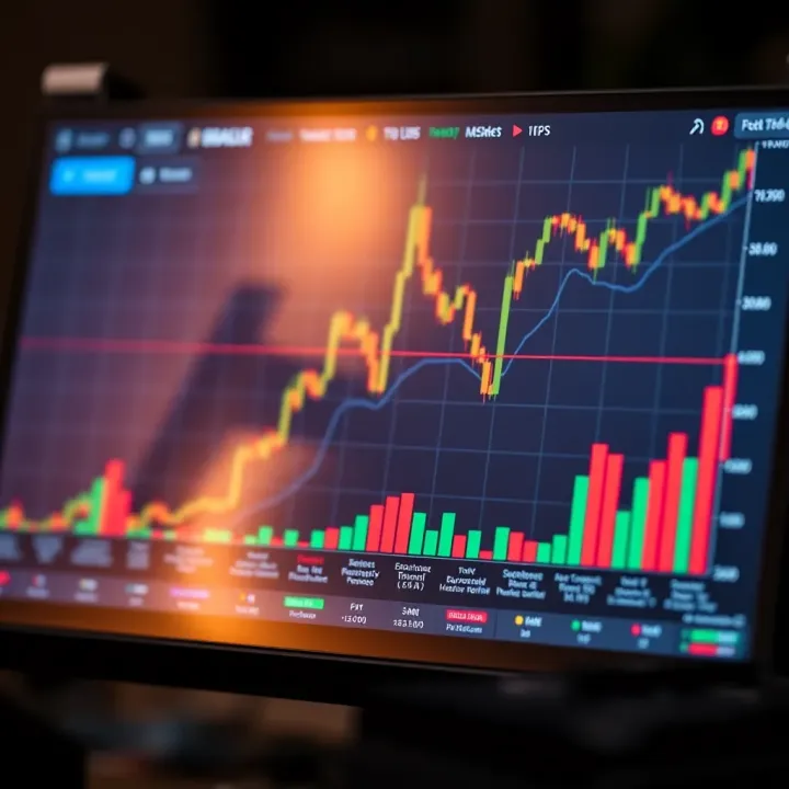 Graph showing different types of assets available on demo trading platforms with various market indicators