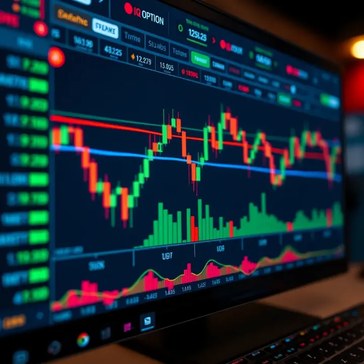 Detailed overview of Forex trading interface on IQ Option platform with charts and indicators