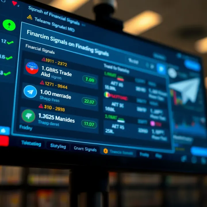 Graphic showing various types of financial signals displayed on a digital interface