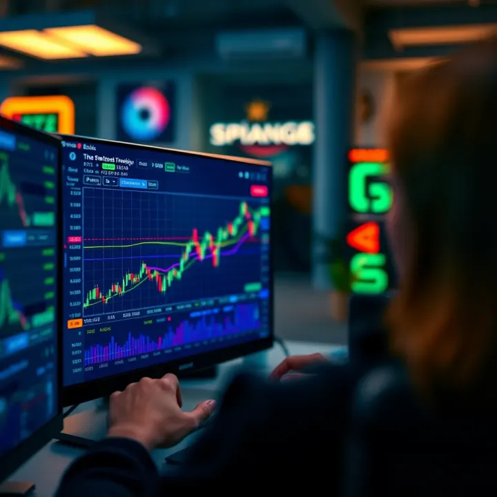 Investor analyzing investment strategy performance using demo account interface
