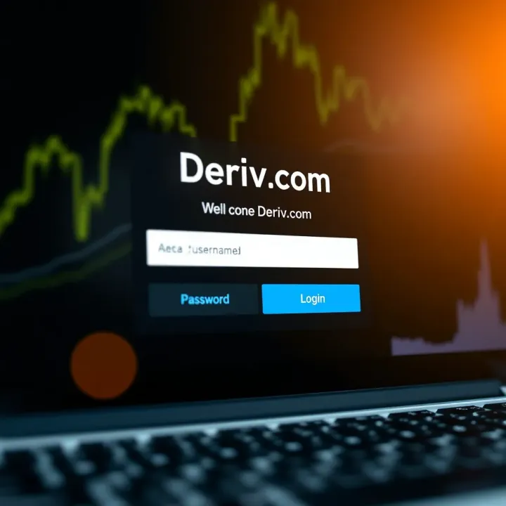 Secure login interface of Deriv.com showing username and password fields